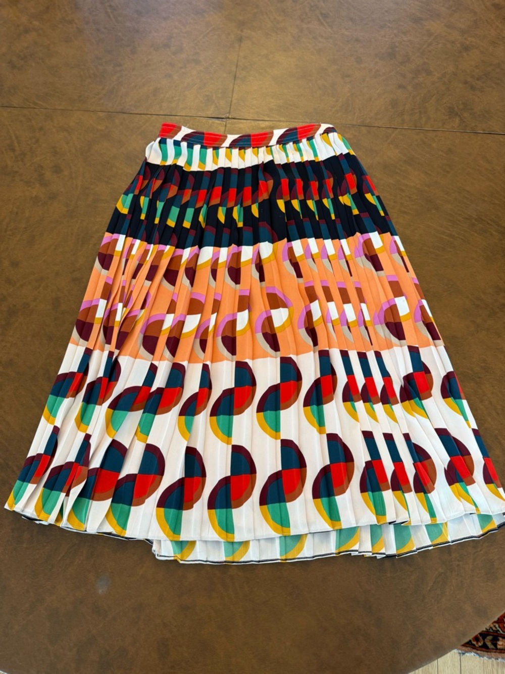 J Crew Pleated Colorblock Midi Skirt - Multi Color Size 0 - Picture 2 of 8